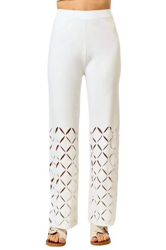 Unbeatable Prices Cut Out Detail Sweater Pants In Off-White