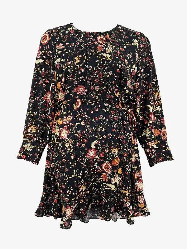 Evening Looks Veronika Maine Autumnal Flowers Classy Midi Dress Size 14