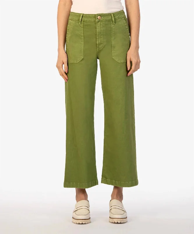 New Arrival Discount Charlotte Wide Leg Crop Pants In Pear