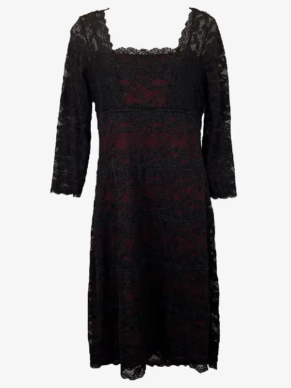 Vintage Inspired Fashion Sale Table Eight Midnight Seduction Lace Midi Dress Size 10