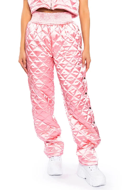 Women's Clothing Boutique ARYA QUILTED SATIN BREAKAWAY JOGGER