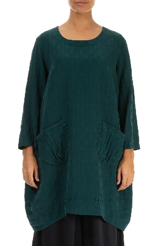 Bid Farewell To The Old Season Dotty Emerald Silk Tunic