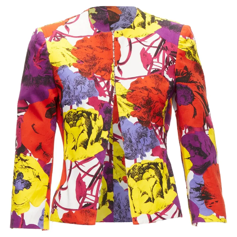 Sustainable Fashion Extravaganza Gianni Versace Pop Art Rose print corseted cropped jacket