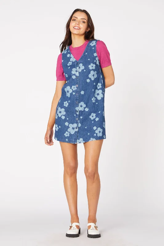 Limited Time Offer Indigo Starry Flower Pinny