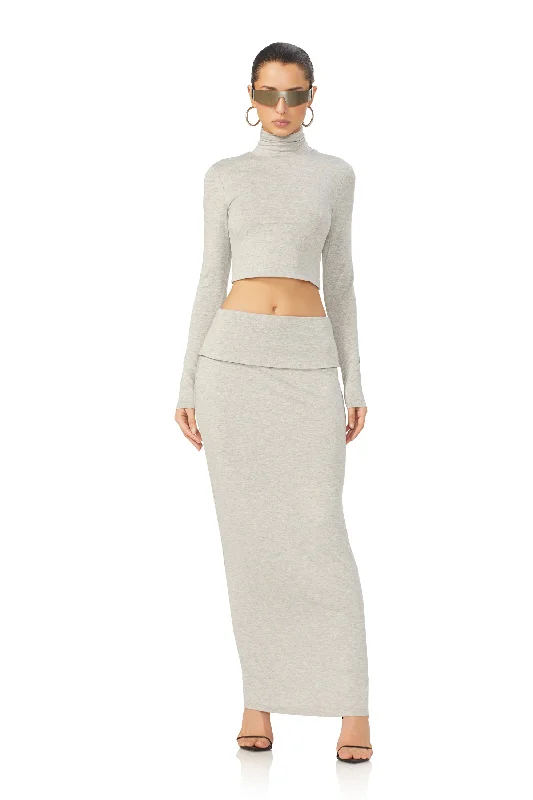 Comfortable Chic Esin Maxi Skirt - Heather Grey