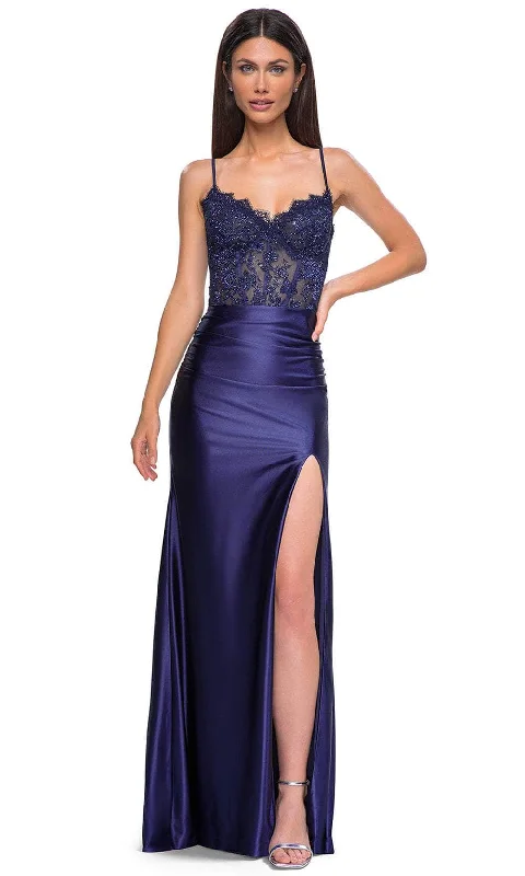 Premium Fashion La Femme 32689 - Sleeveless Rhinestone-Embellished Bodice Prom Gown