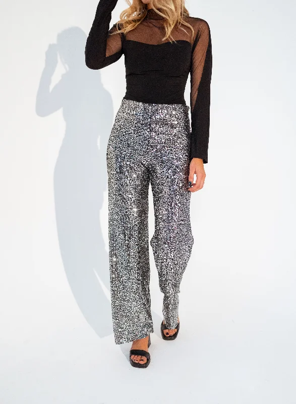 Don't Miss Out Silvery Glittery Otta Pants