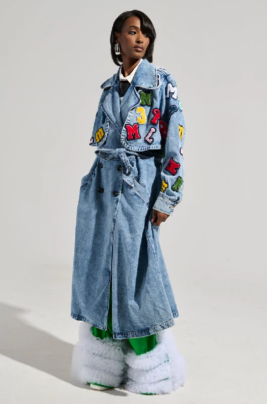 Trending Items TAKE NOTES DENIM TRENCH