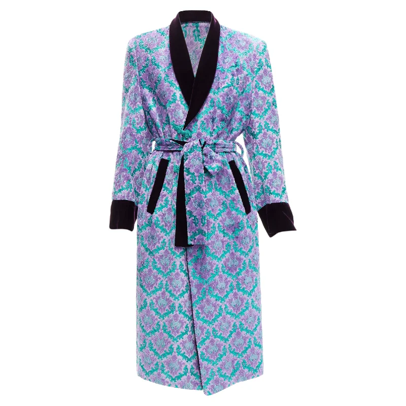 The Good Stuff Gvgv tapestry jacquard velvet belted robe coat