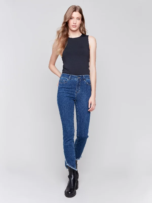 Elevate Your Wardrobe Front Tulip Hem Jeans - Indigo