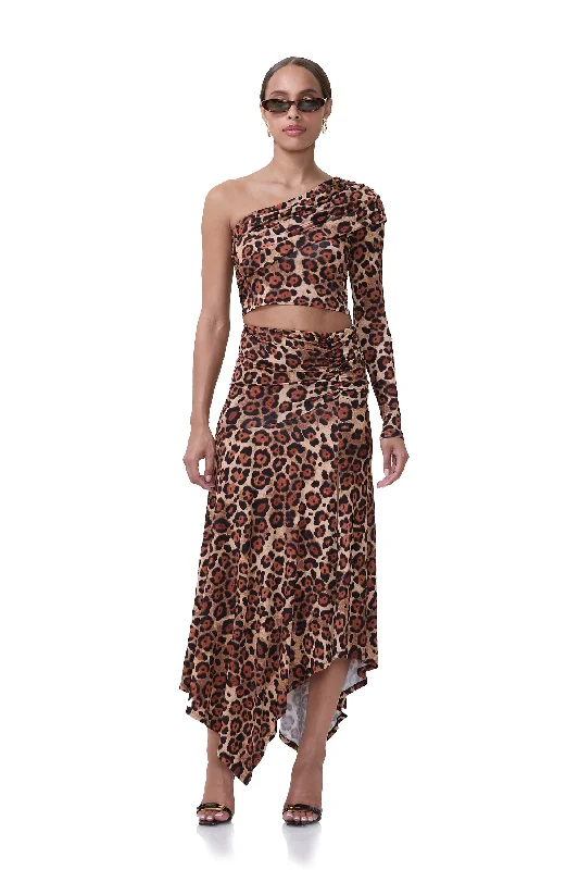 Seasonal Clearance Mattie Skirt - Cocoa Leopard