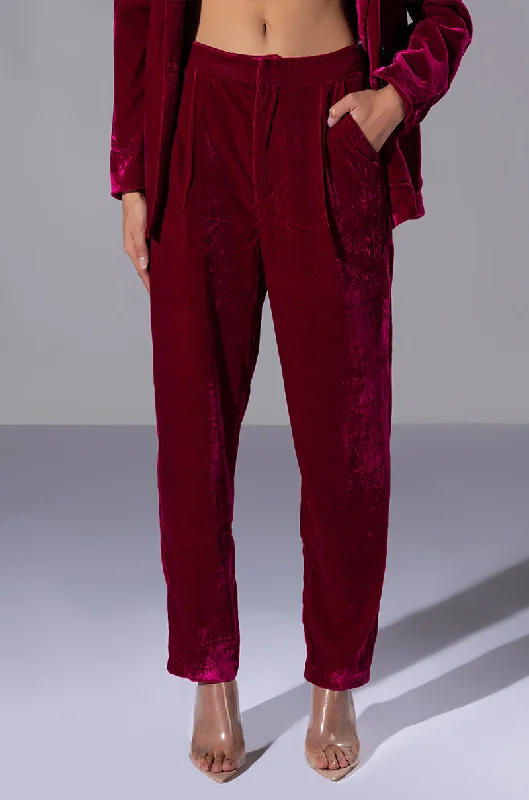 Online Boutiques Affordable PRETTY IN VELVET WIDE LEG TROUSER