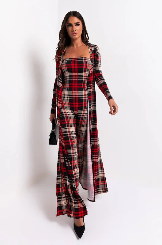 Best Seller NOW OR NEVER PLAID JUMPSUIT