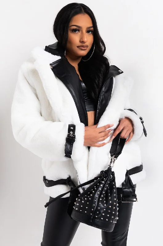 Insane Discount Onslaught MONTEGO FAUX FUR BIKER JACKET