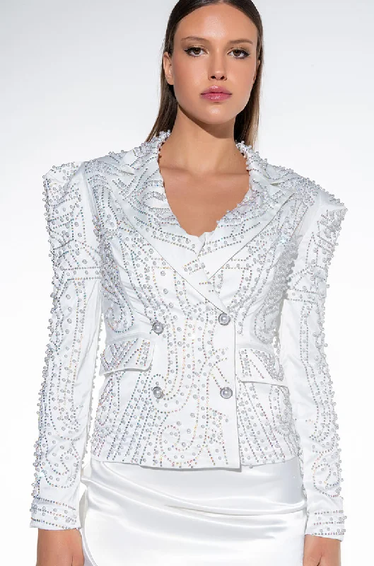 Mega Sales ALL THAT GLITTERS PEARL EMBELLISHED BLAZER