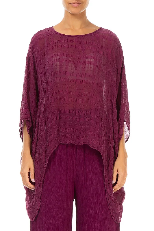 Massive Selection Sale Magenta Textured Kaftan Silk Blouse