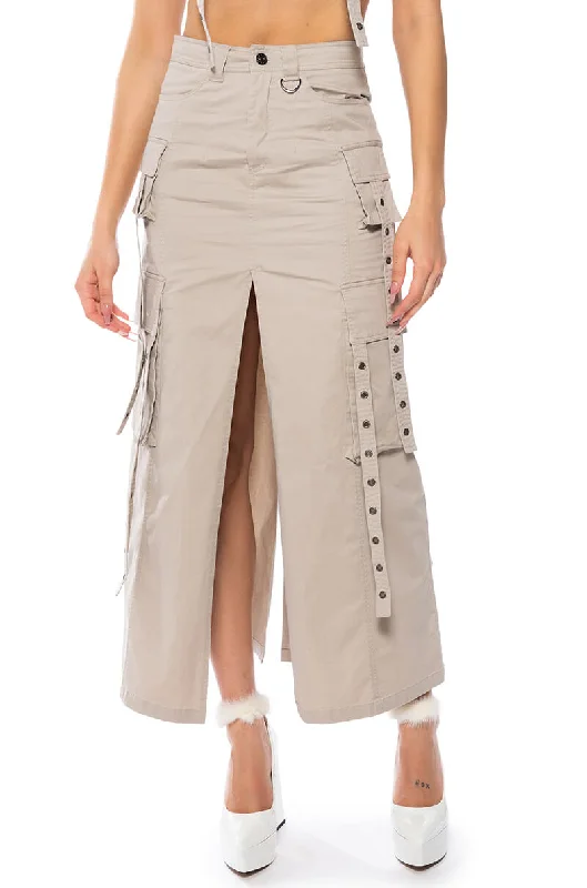 Best Online Women's Boutiques DOWN FOR ANYTHING CARGO MAXI SKIRT