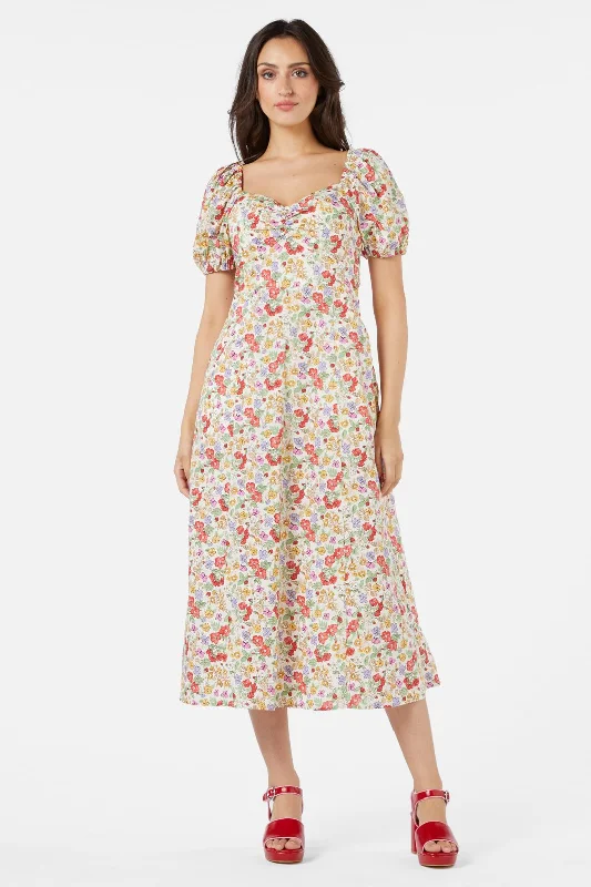 Trend Forward Threads For Her Ella Flora Midi Dress