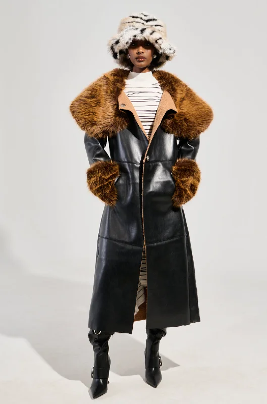 Style Your Wardrobe SIREN FUR TRIM TRENCH COAT