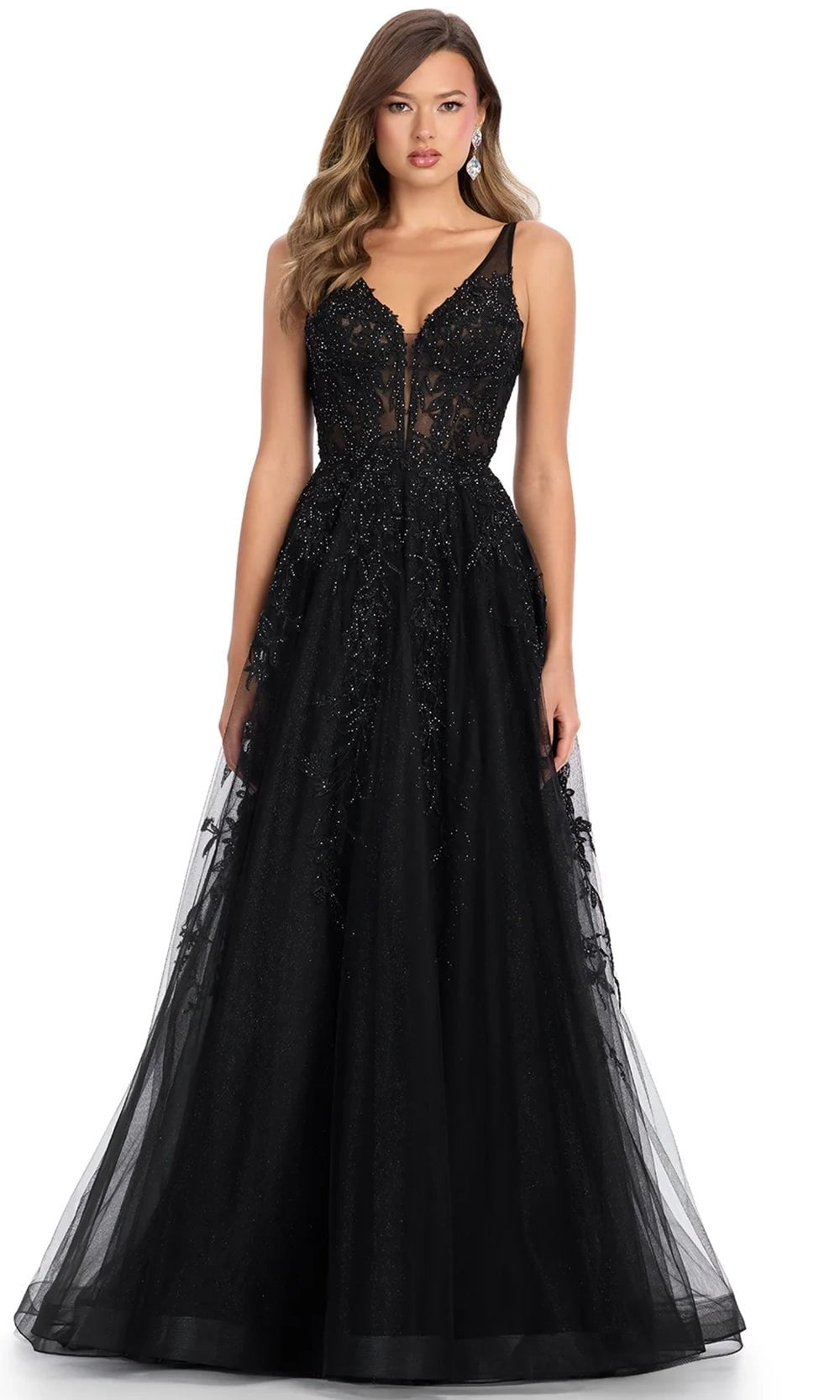 Limited Time Offer Ashley Lauren 11892 - Scoop Back Embroidered Prom Gown