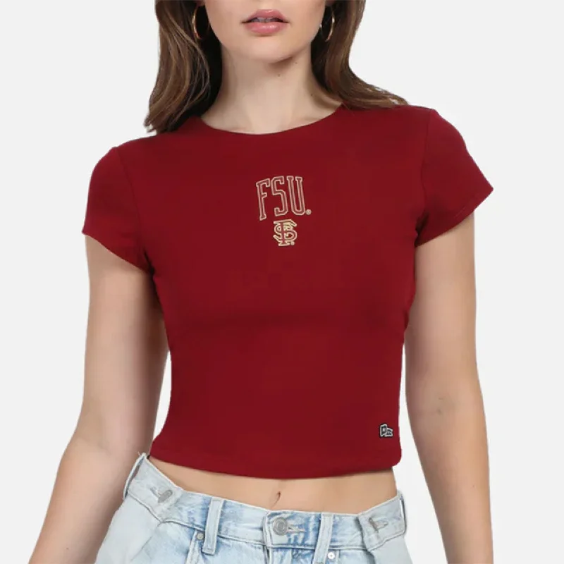 Sophisticated Style Hype & Vice Women's FSU/Interlocking FS Short Sleeve Backless Crop - Garnet