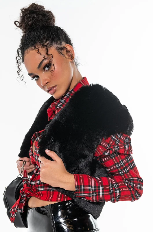 Fashion Frontiers FAUX FUR CROP BOLERO