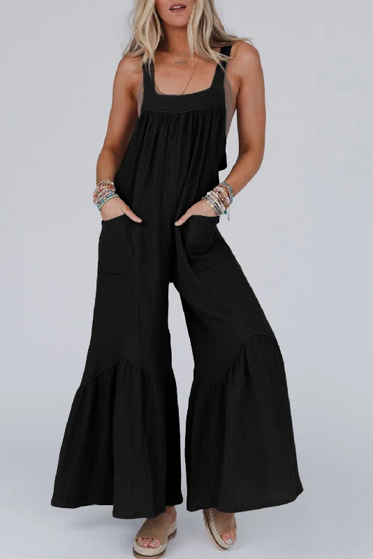 Trend Driven Wardrobe Wide Leg Ruffle Jumpsuit