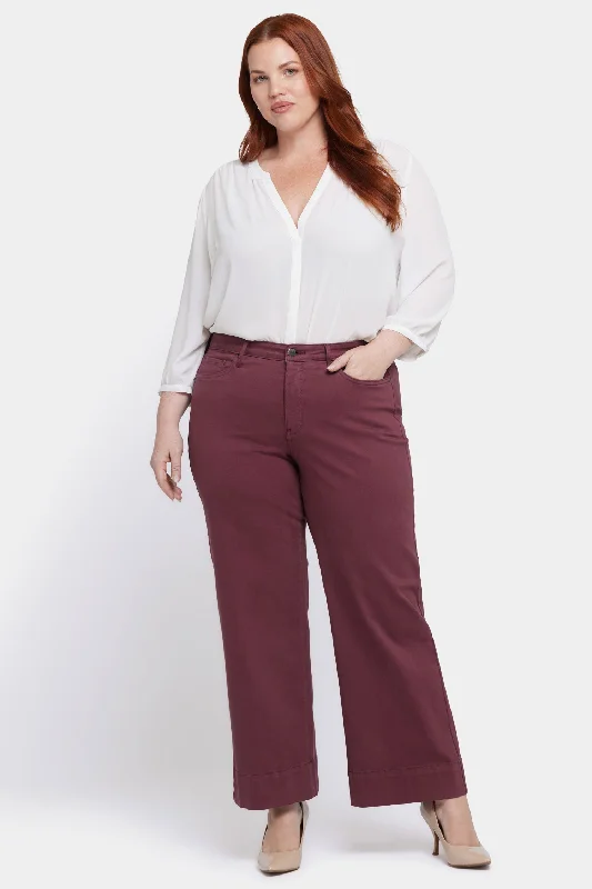 Everyday Basics Teresa Wide Leg Ankle Jeans In Plus Size - Tavern