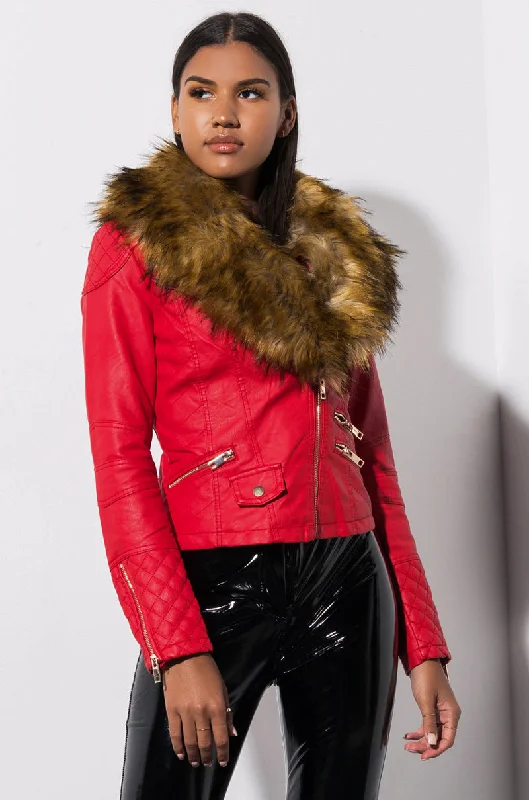 Casual Yet Stylish Separates ABEL RED AND BROWN FUR