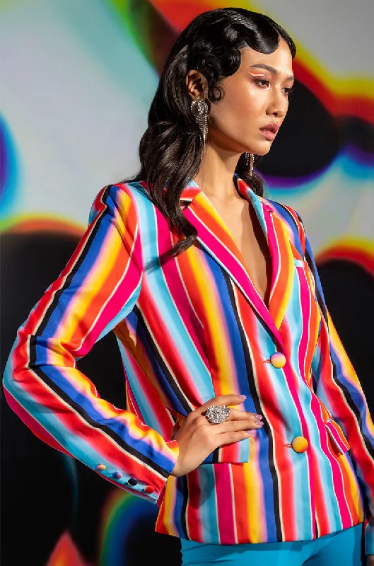 Best Seller OPEN BACK MULTI STRIPE BLAZER