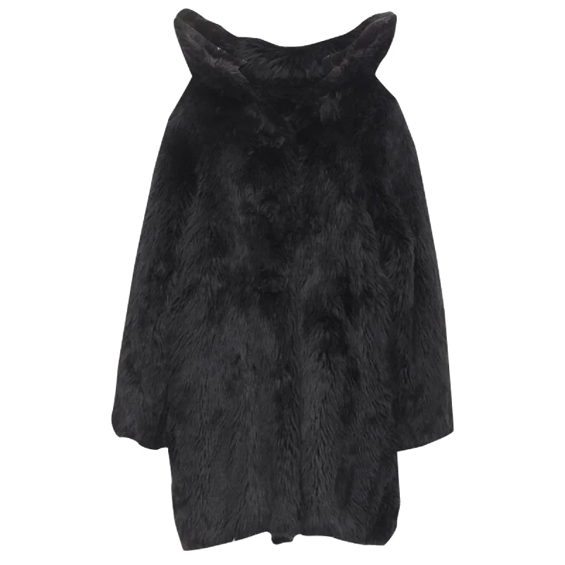 Daily Essentials Balenciaga faux fur swing off shoulder coat