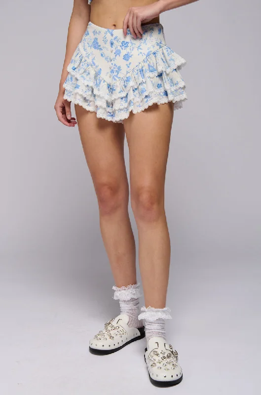 Save Big CALL ME PRETTY FLORAL SHORT WITH LACE