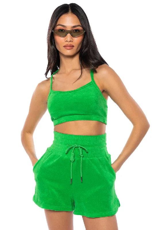 Weekend Sale SOFT SPOT CROPPED SCOOP NECK LOUNGE TOP