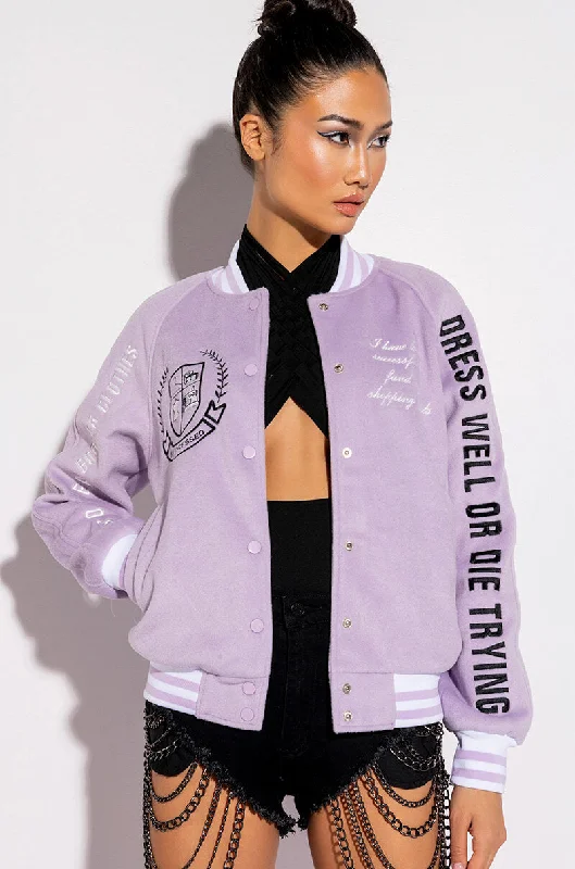 Trendy Attire For Her BEST DRESSED LILAC BOMBER