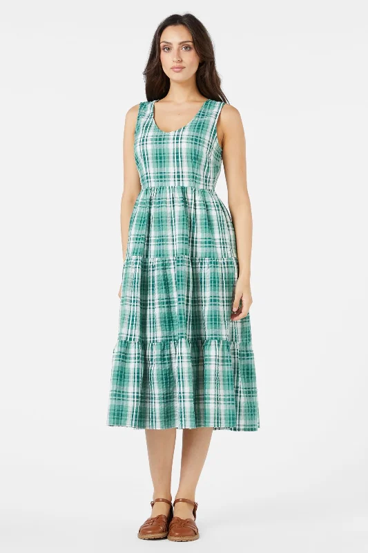 Quality Driven Apparel Andie Check Midi Dress