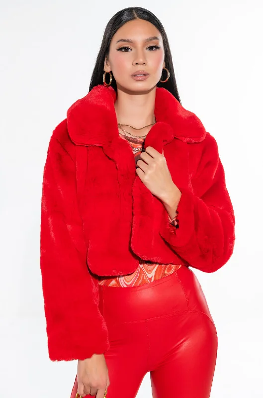 Limited Time Flash Sale DAYANNE PLUSH FAUX FUR JACKET