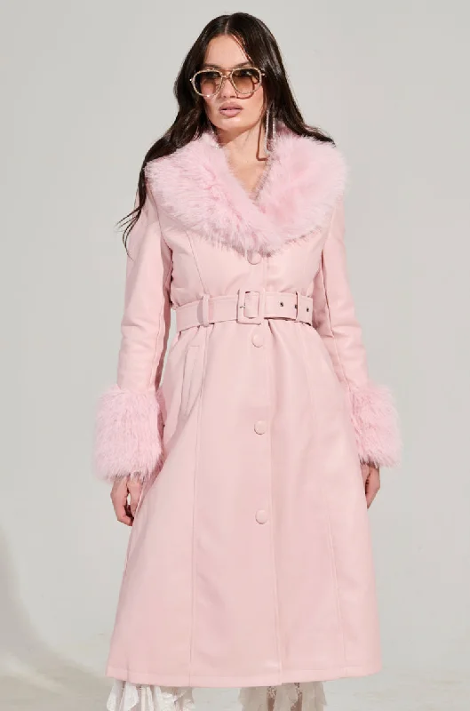 Exclusive Discounts KAYA FUR LINED TRENCH IN LIGHT PINK