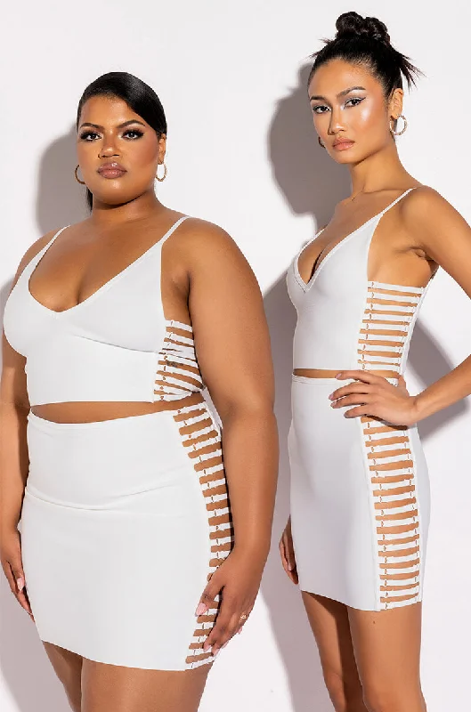 Chic Outfits MISBEHAVED BANDAGE CUTOUT CROP TOP