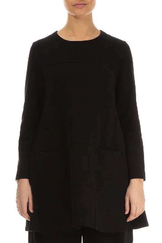 Versatile Wardrobe Essentials Black Cotton Jersey Tunic