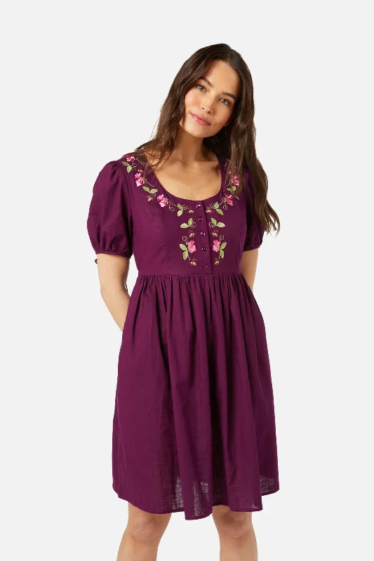 Trendy Street Style Attire Sweetie Embroidered Dress