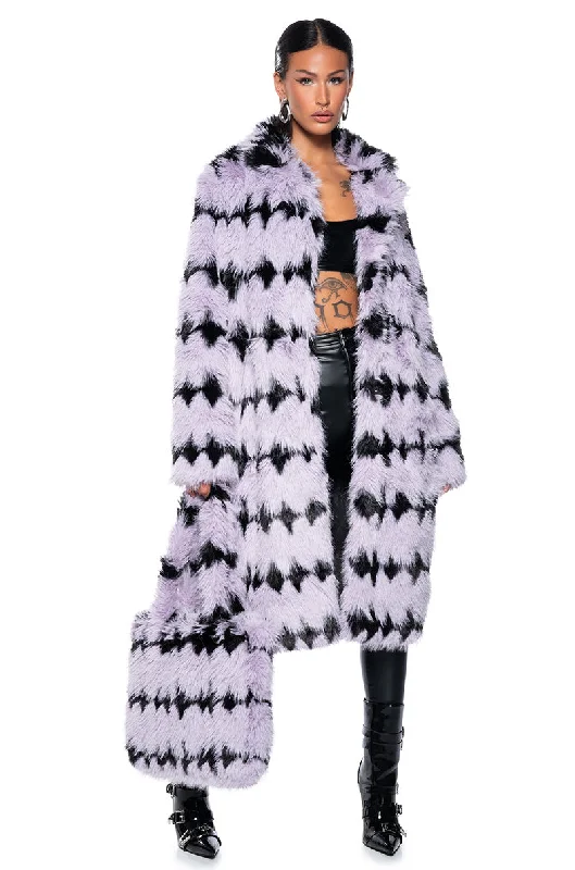 Stylish Savings COCO LONG FAUX FUR WITH PATTERN