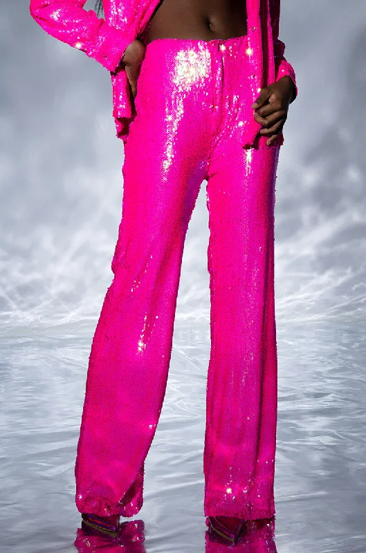 Save Big BRIGHT BRIGHT PINK SEQUIN TROUSER